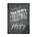 Chalkboard Merry Christmas Greeting Card - Silver Lined White Envelope